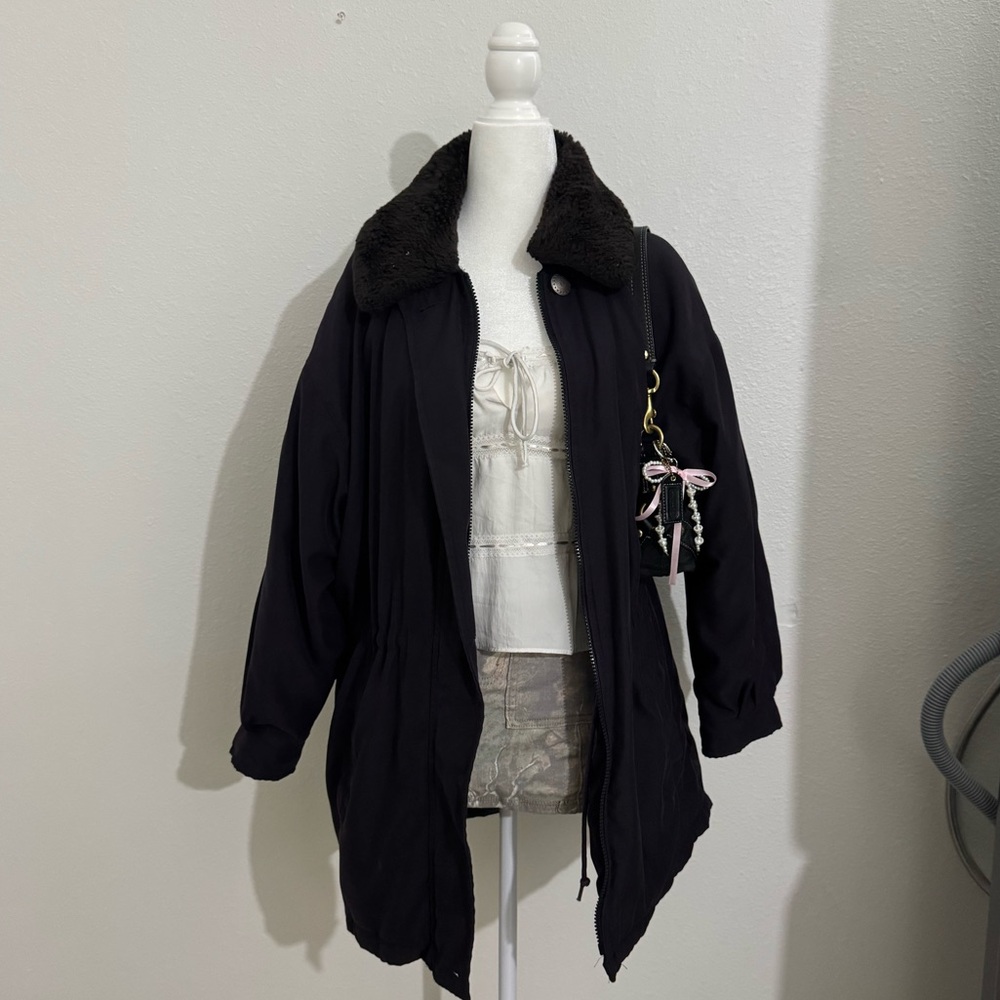 Faux fur oversized coat